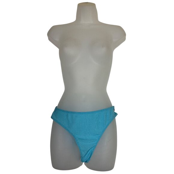 Turquoise Blue Ribbed Dress Large‎ Bodycon Stretch Dress Sexy Party Tight Cute - Picture 4 of 8